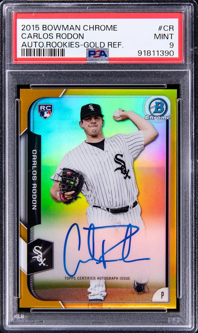 2015 Bowman Chrome Carlos Rodon Autograph Rookies Gold Refractor #BCAR-CR card image