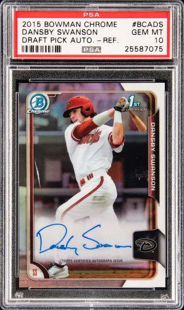 2015 Bowman Chrome Dansby Swanson Pick Autograph Refractor #BCA-DS card image