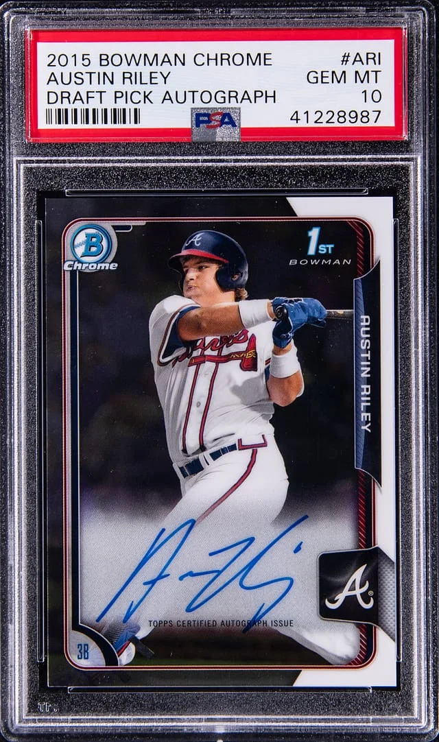 2015 Bowman Chrome Draft Austin Riley Pick Autographs #ARI card image
