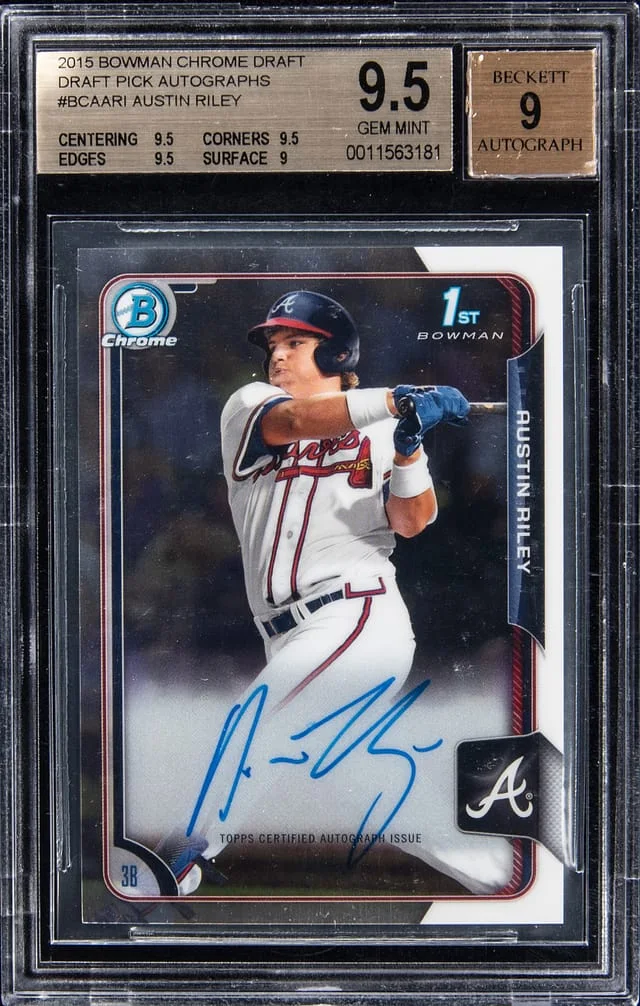 2015 Bowman Chrome Draft Austin Riley Pick Autographs SuperFractor #BCA-ARI card image