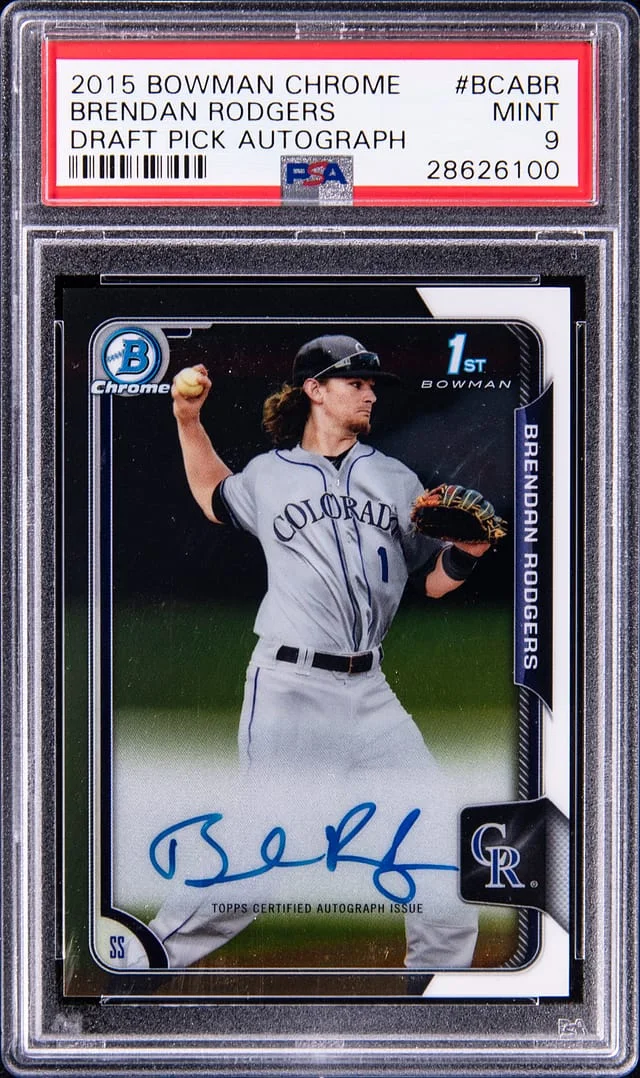 2015 Bowman Chrome Draft Brendan Rodgers Pick Autograph #BCABR card image