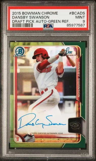 2015 Bowman Chrome Draft Dansby Swanson Pick Autograph Green Refractor #BCa-DS card image