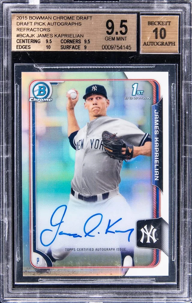 2015 Bowman Chrome Draft James Kaprielian Picks Autograph Refractors #BCA-JK card image