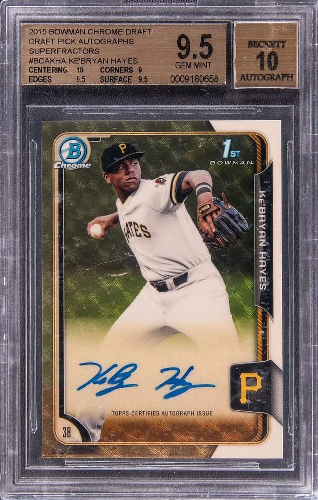 2015 Bowman Chrome Draft Ke'Bryan Hayes Pick Autographs SuperFractor #BCA-KHA card image