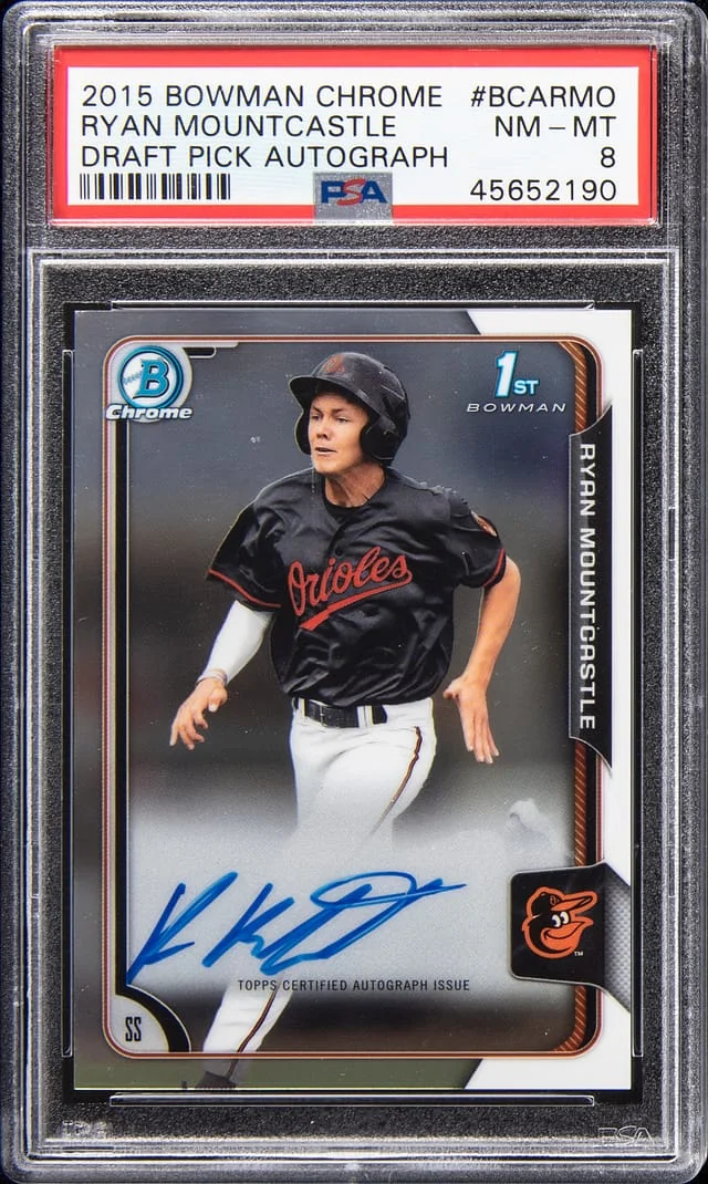2015 Bowman Chrome Draft Ryan Mountcastle Pick Autographs #BCARMO card image