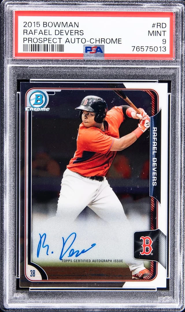 2015 Bowman Chrome Rafael Devers Prospect Autograph #BCAP-RD card image