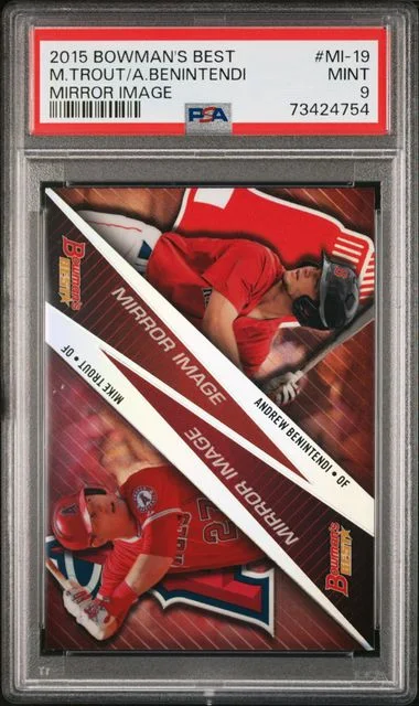 2015 Bowman's Best Andrew Benintendi/Mike Trout Mirror Image #MI-19 card image