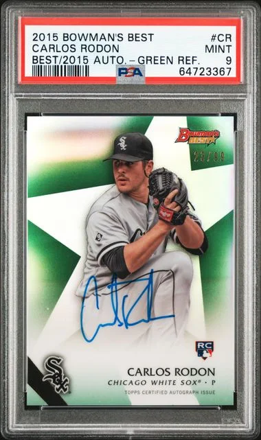 2015 Bowman's Best Autographs Green Refractor Cr Carlos Rodon Best Of #2015 card image