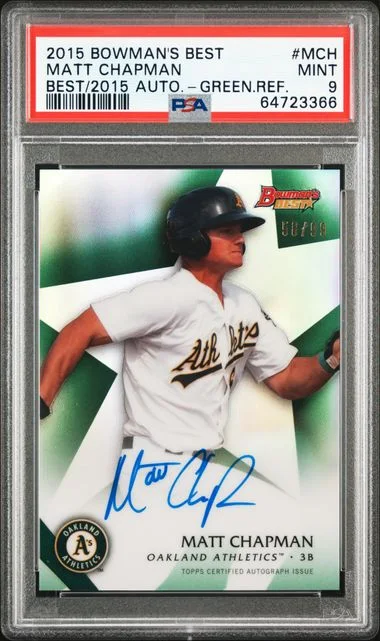 2015 Bowman's Best Autographs Green Refractor Mch Matt Chapman Best Of #2015 card image