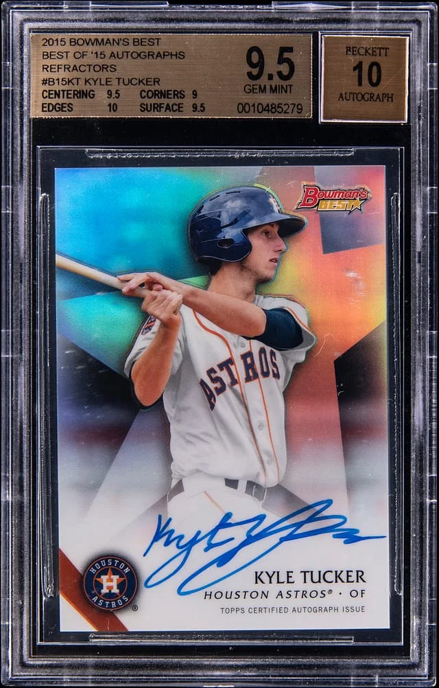 2015 Bowman's Best Kyle Tucker Best of 2015 Autograph Refractors #B15-KT card image