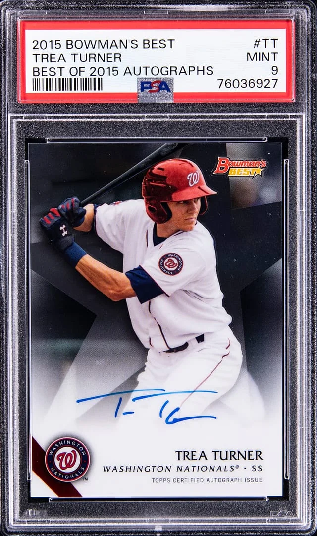 2015 Bowman's Best Trea Turner Of 2015 Autographs #TT card image