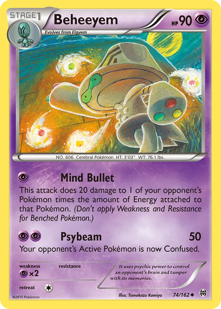 2015 BREAKthrough Beheeyem Uncommon #074/162 Uncommon card image