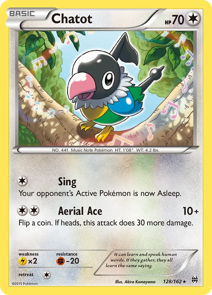 2015 BREAKthrough Chatot Rare #128/162 Rare card image