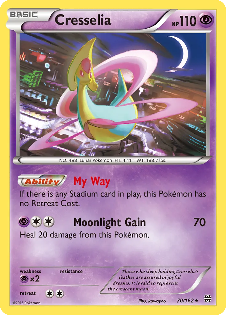 2015 BREAKthrough Cresselia Rare #070/162 Rare card image