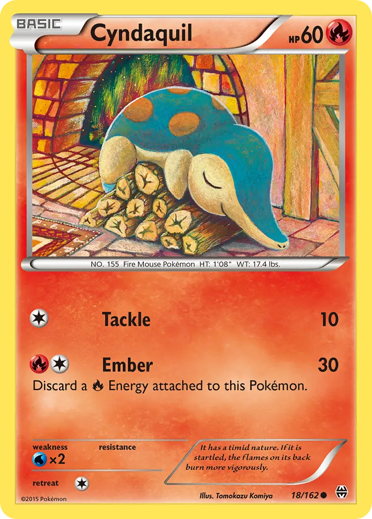 2015 BREAKthrough Cyndaquil Common #018/162 Common card image