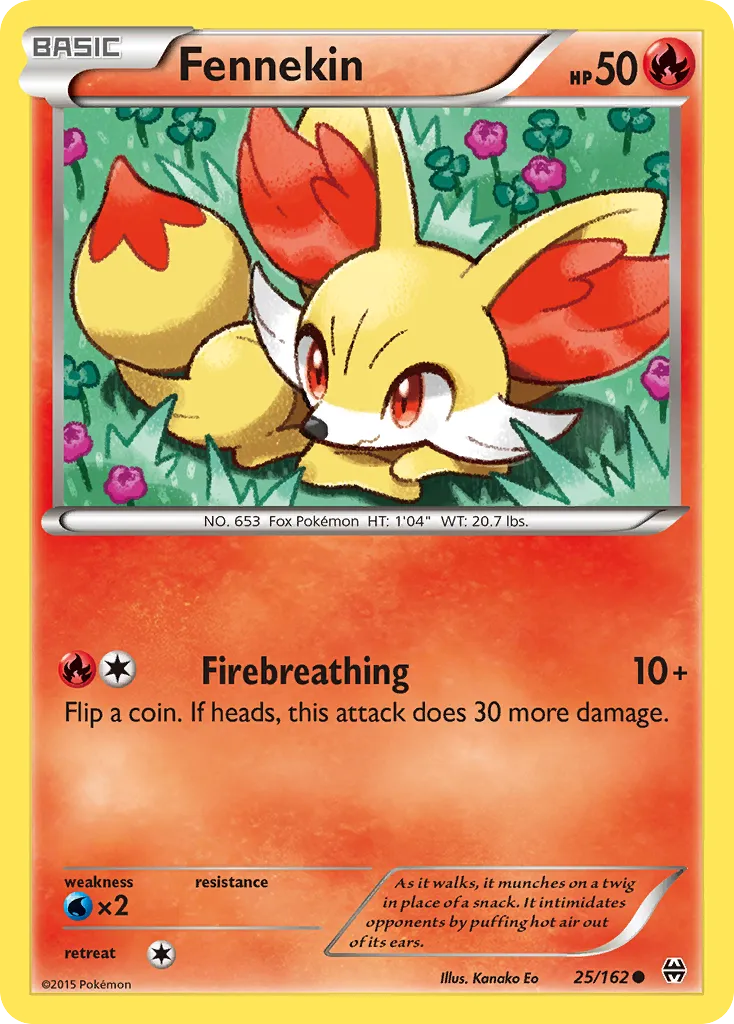 2015 BREAKthrough Fennekin Common #025/162 Common card image