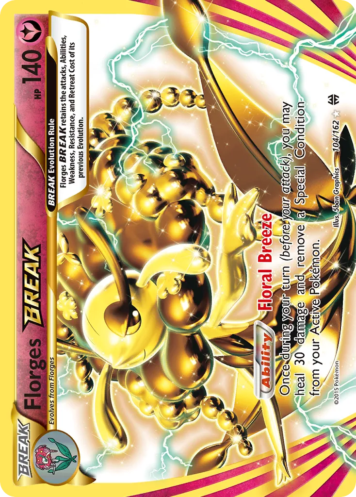 2015 BREAKthrough Florges BREAK Rare BREAK #104/162 Rare BREAK card image