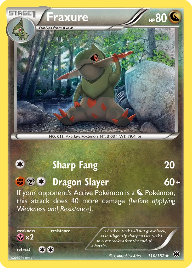 2015 BREAKthrough Fraxure Uncommon #110/162 Uncommon card image