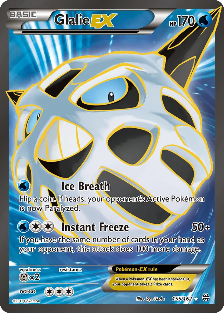 2015 BREAKthrough Glalie-EX #034/162 Rare Holo EX card image