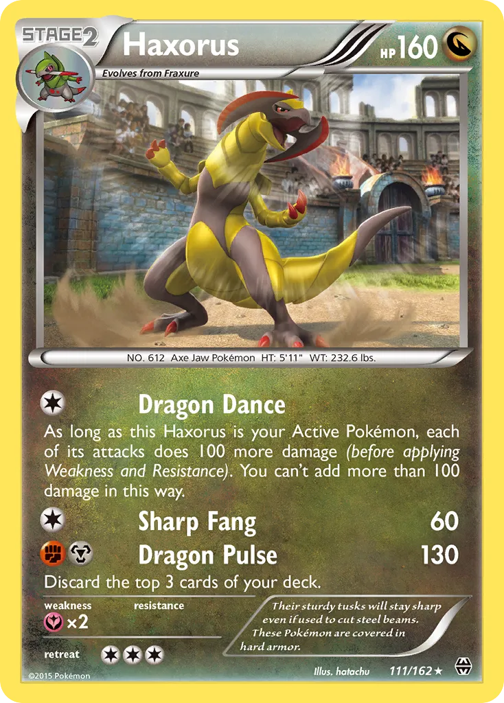2015 BREAKthrough Haxorus #111/162 Rare Holo card image