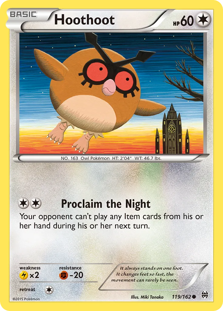 2015 BREAKthrough Hoothoot Common #119/162 Common card image