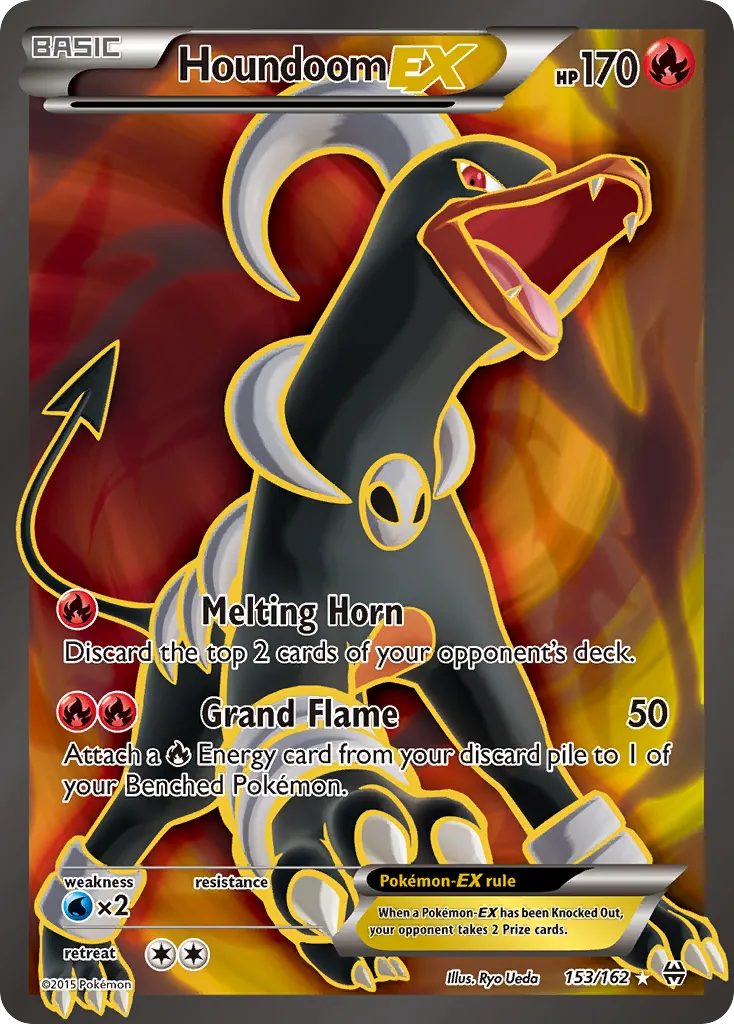 2015 BREAKthrough Houndoom-EX #153/162 Rare Ultra card image