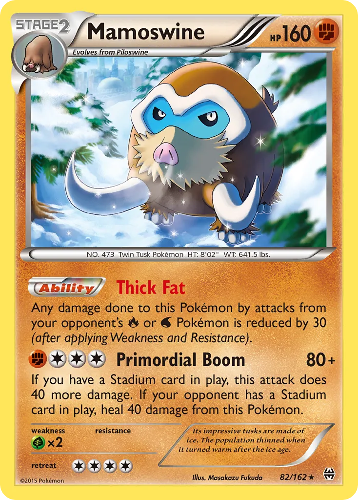 2015 BREAKthrough Mamoswine #082/162 Rare Holo card image