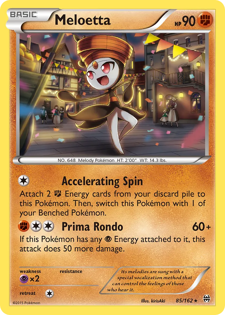 2015 BREAKthrough Meloetta Rare Holo #085/162 Rare Holo card image