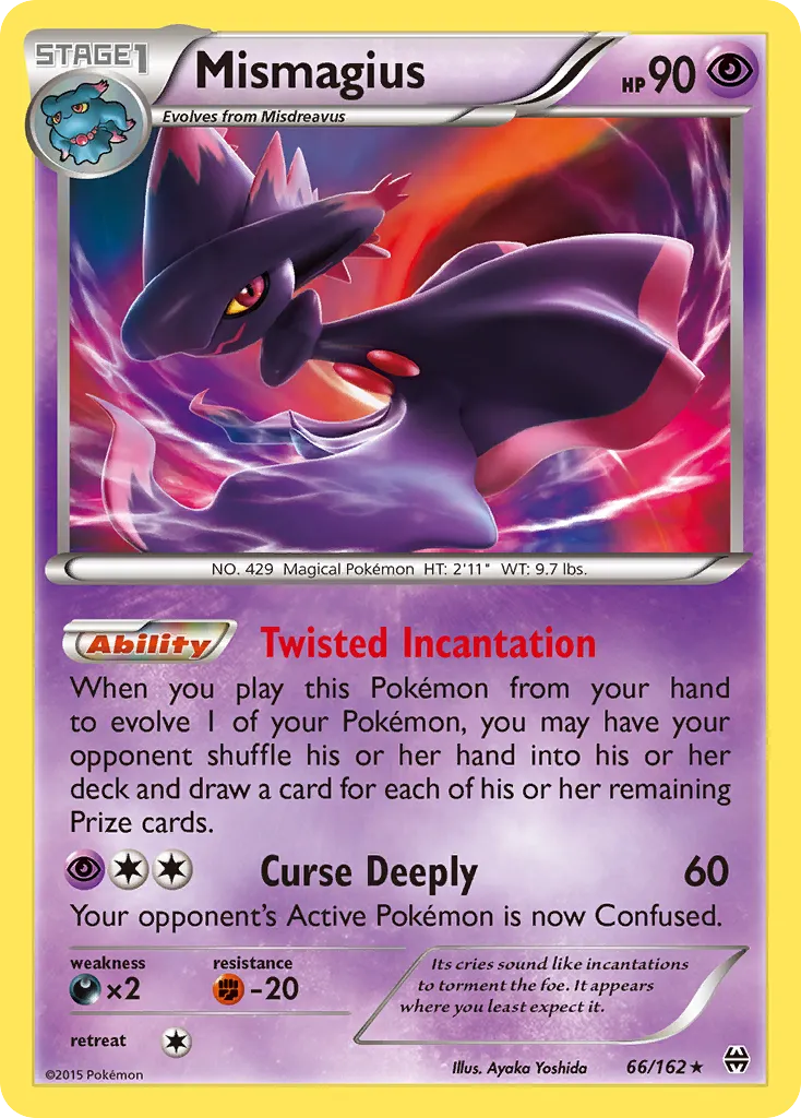 2015 BREAKthrough Mismagius #066/162 Rare Holo card image