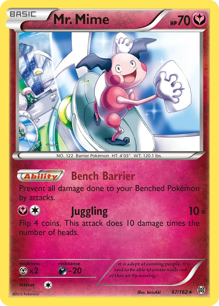2015 BREAKthrough Mr. Mime Rare #097/162 Rare card image