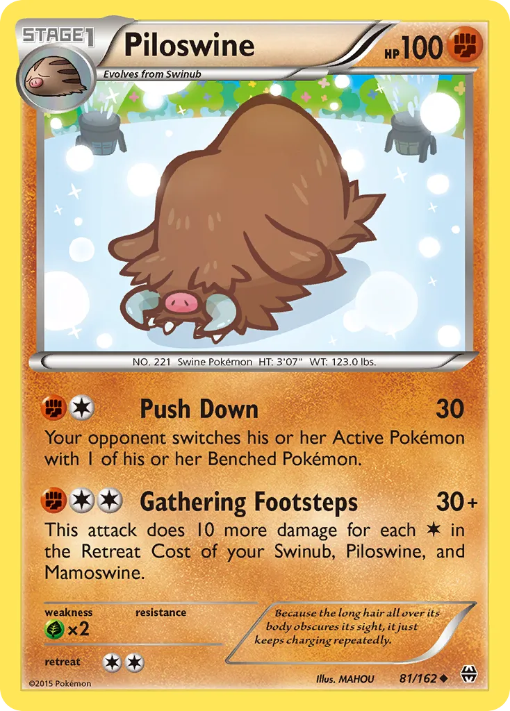 2015 BREAKthrough Piloswine Uncommon #081/162 Uncommon card image
