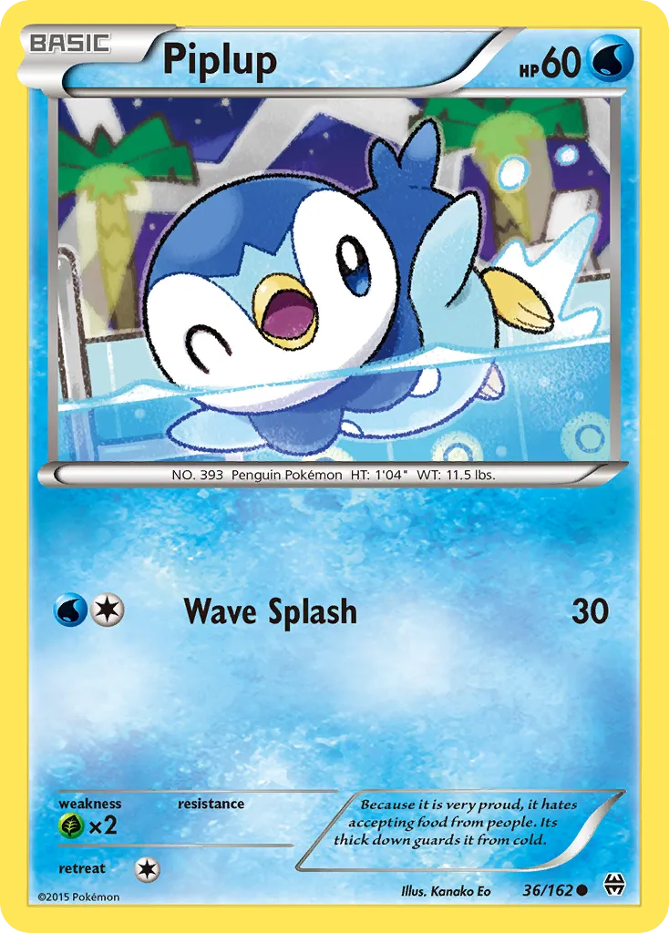 2015 BREAKthrough Piplup Common #036/162 Common card image