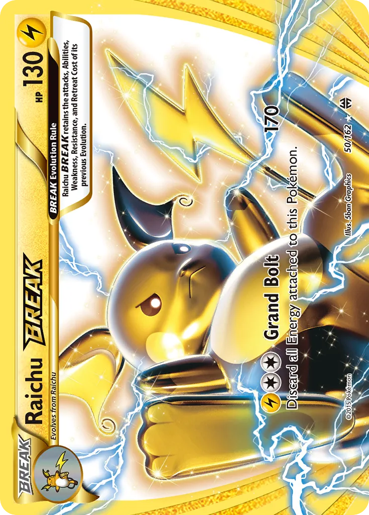 2015 BREAKthrough Raichu BREAK Rare BREAK #050/162 Rare BREAK card image