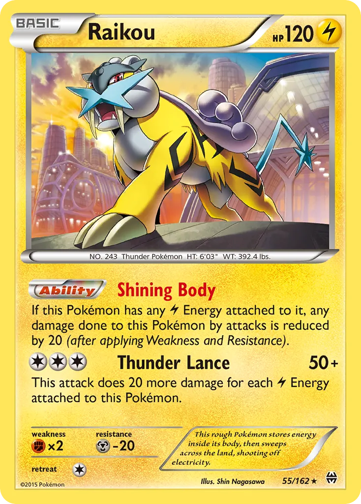 2015 BREAKthrough Raikou Rare Holo #055/162 Rare Holo card image