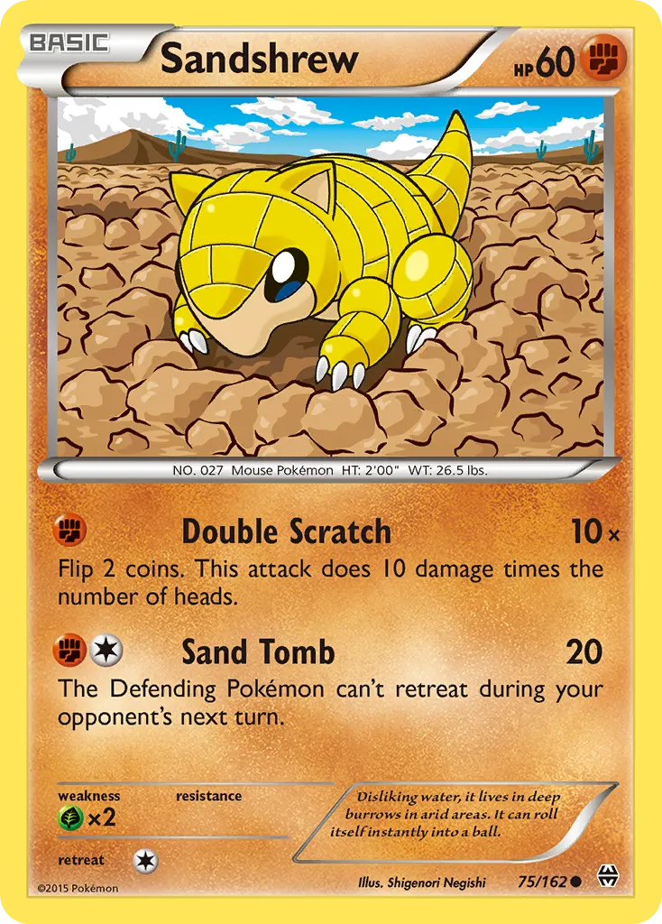 2015 BREAKthrough Sandshrew Common #075/162 Common card image