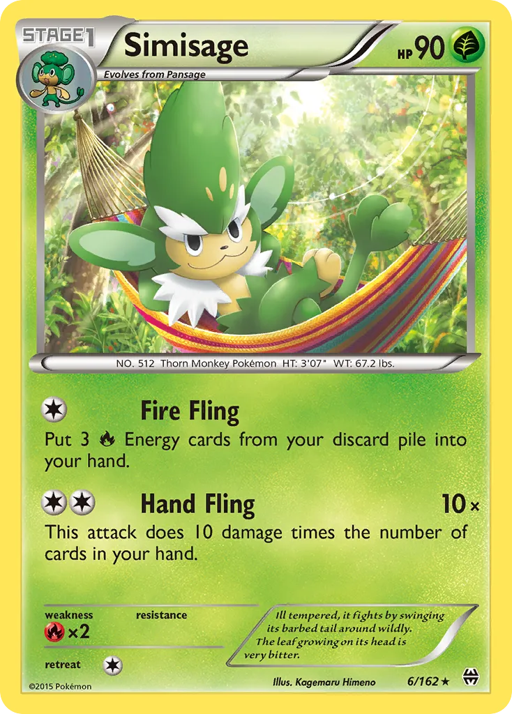 2015 BREAKthrough Simisage Rare #006/162 Rare card image