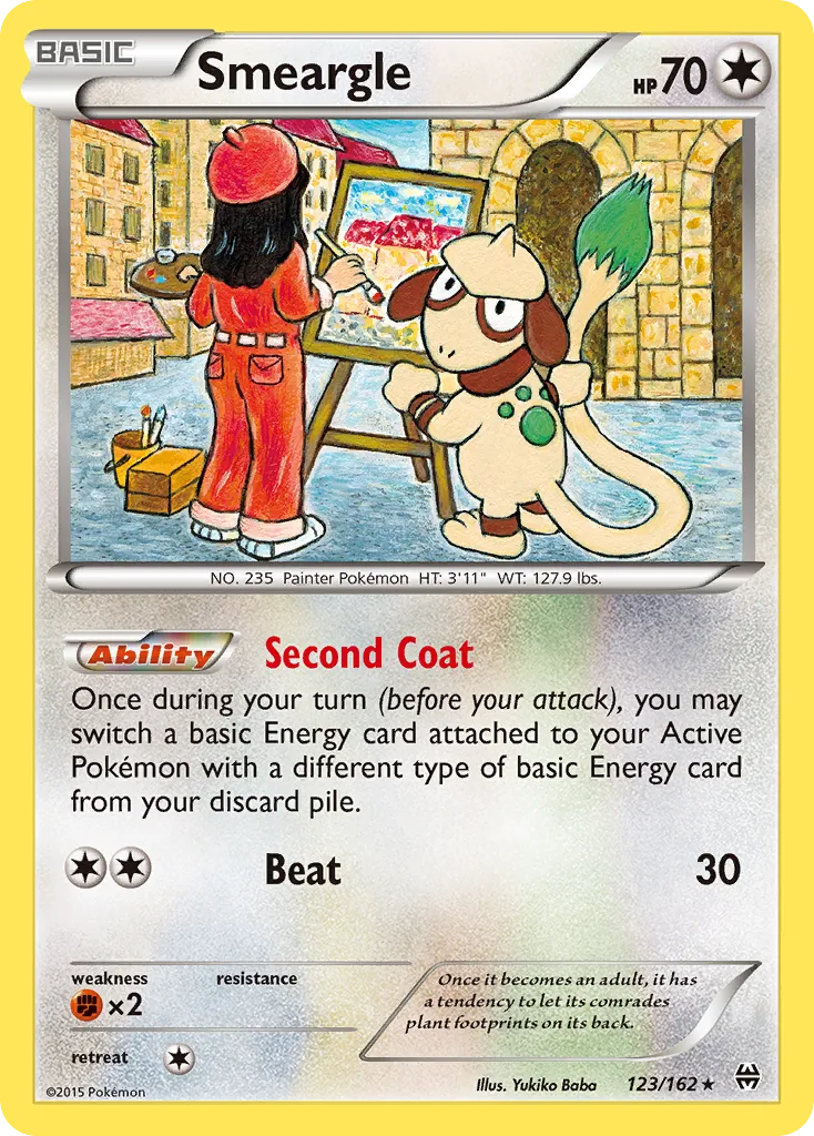 2015 BREAKthrough Smeargle Rare #123/162 Rare card image