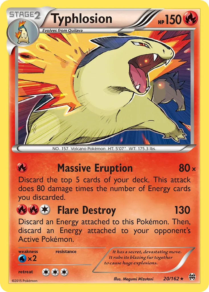 2015 BREAKthrough Typhlosion Rare Holo #020/162 Rare Holo card image