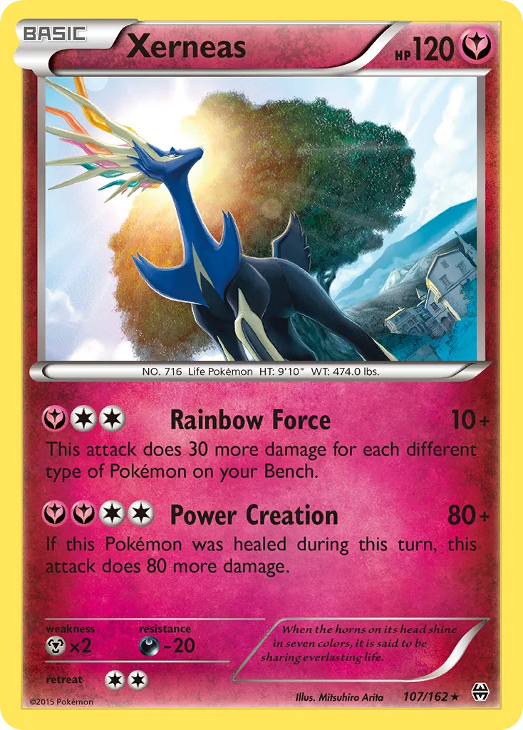 2015 BREAKthrough Xerneas #107/162 Rare Holo card image