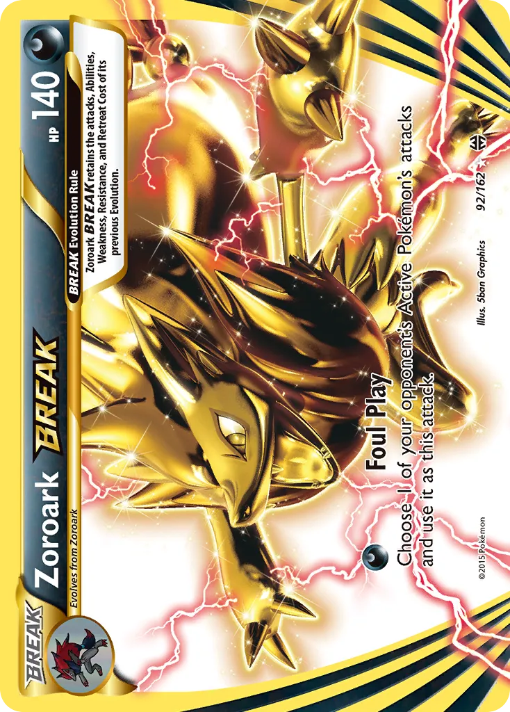 2015 BREAKthrough Zoroark BREAK Rare BREAK #092/162 Rare BREAK card image