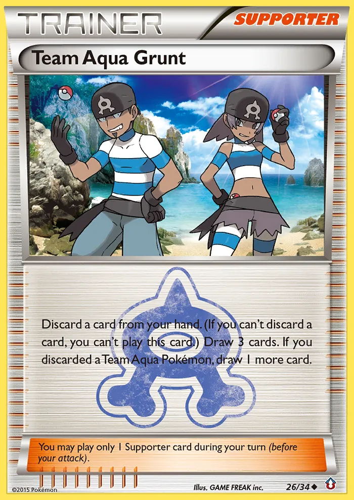2015 Double Crisis Team Aqua Grunt Uncommon #26/34 Uncommon card image