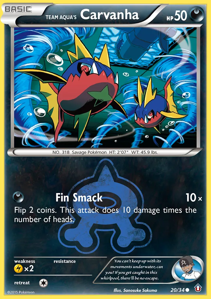 2015 Double Crisis Team Aqua's Carvanha Common #20/34 Common card image