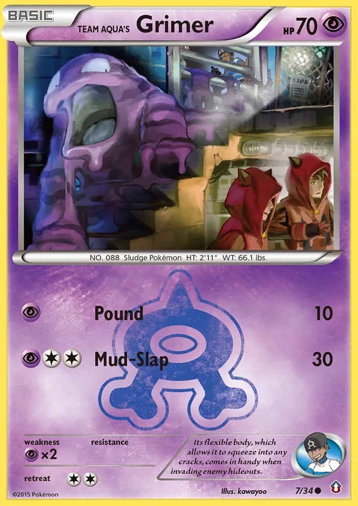 2015 Double Crisis Team Aqua's Grimer Common #07/34 Common card image