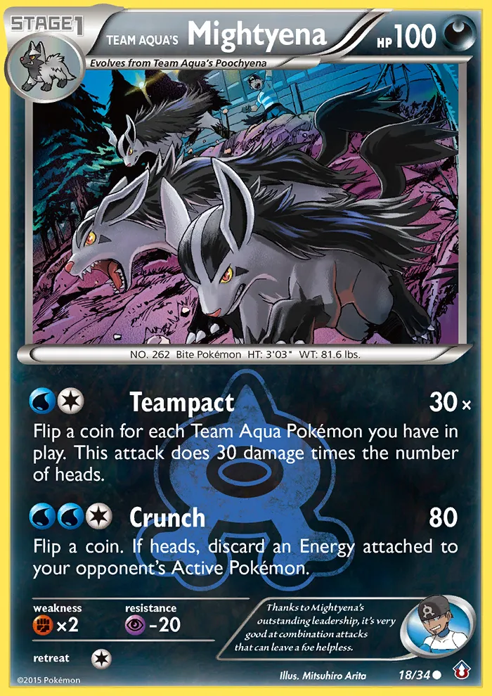 2015 Double Crisis Team Aqua's Mightyena Common #18/34 Common card image