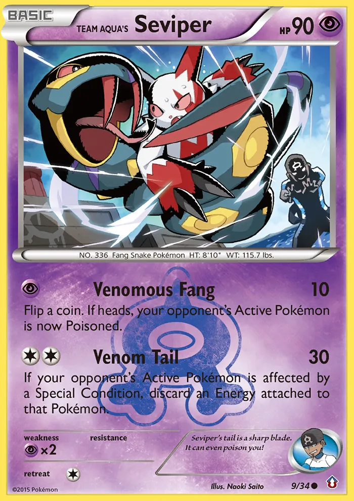 2015 Double Crisis Team Aqua's Seviper Common #09/34 Common card image