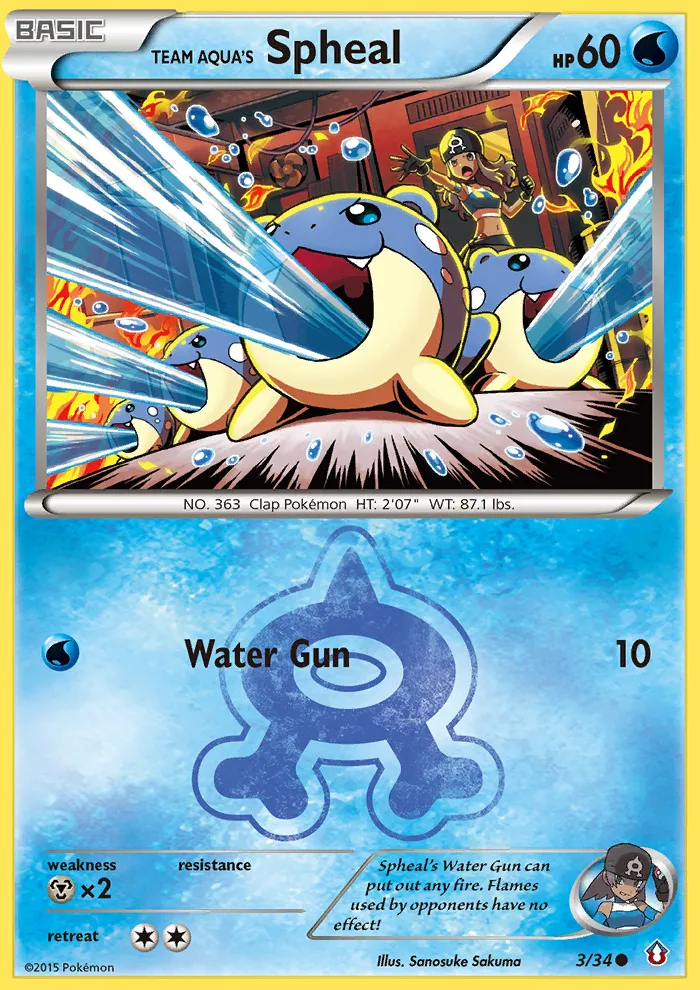 2015 Double Crisis Team Aqua's Spheal Common #03/34 Common card image
