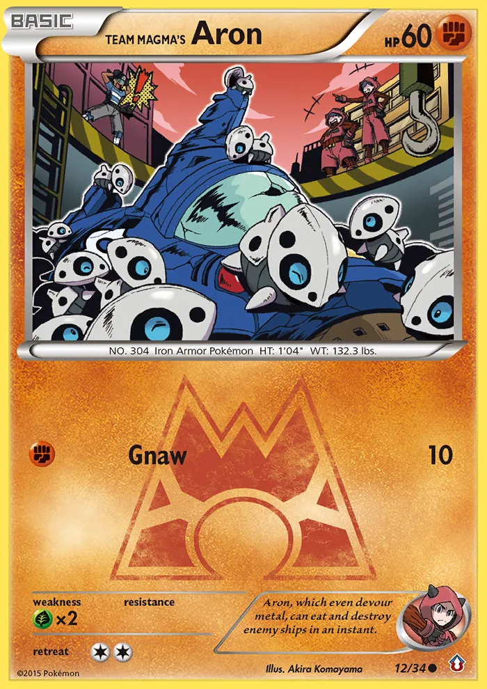2015 Double Crisis Team Magma's Aron Common #12/34 Common card image
