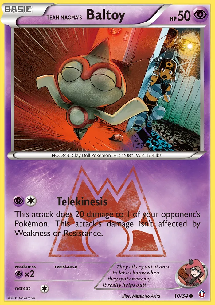 2015 Double Crisis Team Magma's Baltoy Common #10/34 Common card image