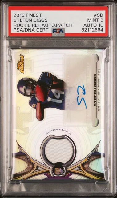 2015 Finest Stefon Diggs Refractor Autograph Patch #SD card image