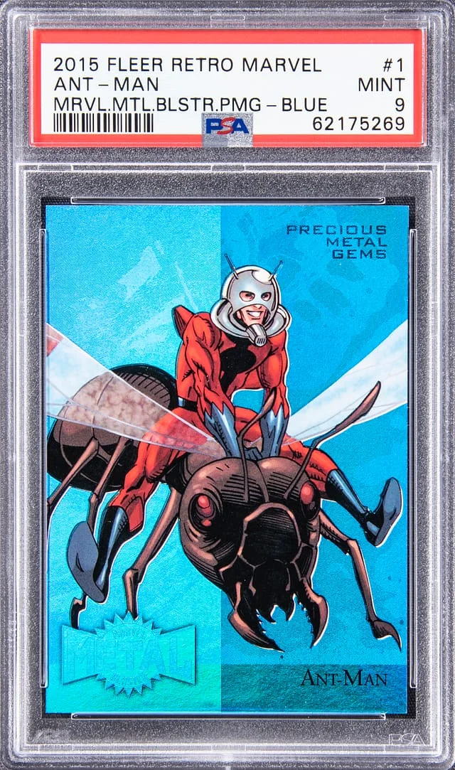 2015 Fleer Retro Marvel Ant-Man Metal Blasters Precious Metal Gems (PMG) Red #1 card image
